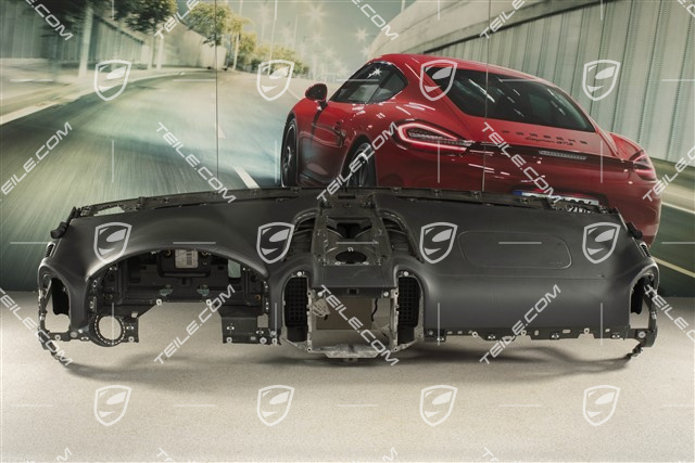 Dashboard trim, leather, black, (damaged leather)