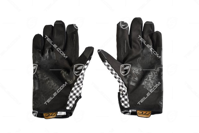 Porsche Classic Assembly gloves, Pepita / houndstooth, black, size 7