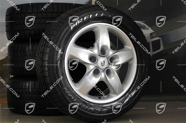 18" Komplet kół zimowych Cayenne Turbo, 4x felgi z oponami zimowymi 255/55 R18