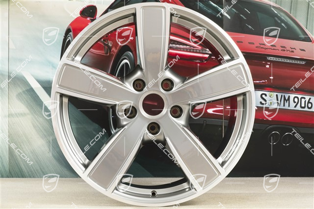 20" Komplet felg Cayenne Sport Classic Komfort, 9J x 20 ET50 + 10,5J x 20 ET64, platynowy srebrny