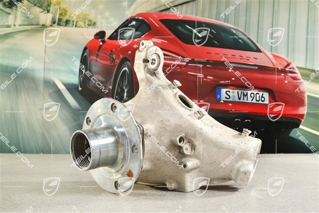 Front suspension steering knuckle / hub carrier, with rear axle steering, central lock L, KPL