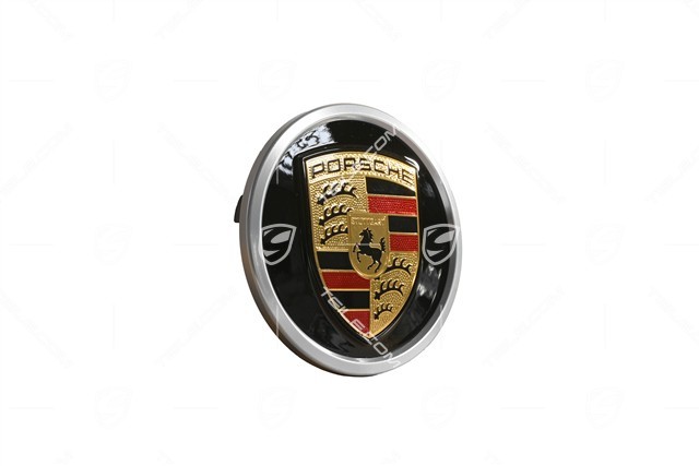 Radzierdeckel, Wappen farbig, schwarz hochglanz/ Ring in silber
