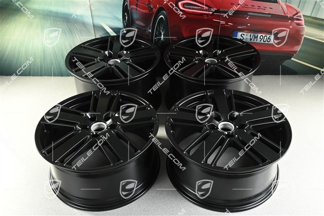 20-inch wheel rim set Panamera Design 2, 9,5J x 20 ET71 + 11,5J x 20 ET68, black satin matt