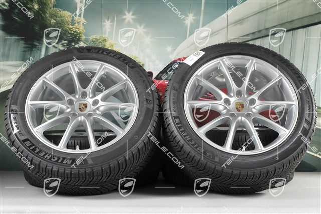 20" koła zimowe Cayenne COUPE Design, komplet, felgi 9J x 20 ET50 + 10,5J x 20 ET55 + NOWE opony zimowe Michelin 275/45 R20 + 305/40 R20, z czujnikami ciśnienia