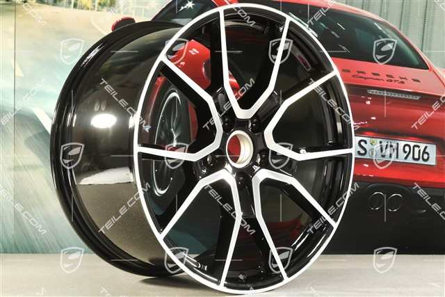 21" Felge Sport Turismo GTS / RS Spyder Design, 11,5J x 21 ET66, Schwarz Hochglanz