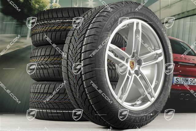 19" "Macan Sport" koła zimowe komplet, felgi 8,5J x 19 ET21 + 9J x 19 ET21, opony zimowe Dunlop 235/55 R19 + 255/50 R19, z czujnikami ciśnienia RDK