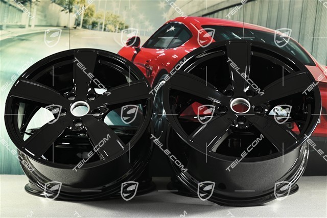 20-inch wheel rim set Carrera Sport, 8,5J x 20 ET57 + 10,5J x 20 ET51, black high gloss