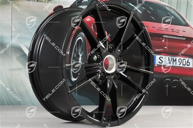 19+20" wheel rim set Carrera, rims: front 8,5J x 19 ET52 + rear 11,5J x 20 ET67, black high gloss