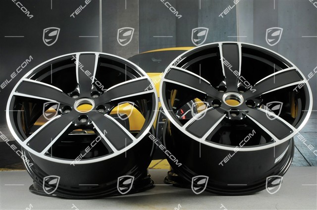 20" Felgensatz Carrera Sport, 8,5J x 20 ET57 + 10,5J x 20 ET51, Tiefschwarz Metallic