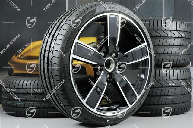 20" koła letnie, komplet Carrera Sport, felgi 8,5J x 20 ET49 + 11,5J x 20 ET56 + opony letnie 245/35 R20 + 305/30 R20, czarny metalik (Jet Black met.)