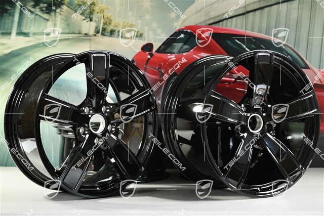 20-inch wheel rim set Carrera Sport, 8,5J x 20 ET57 + 10,5J x 20 ET51, black high gloss