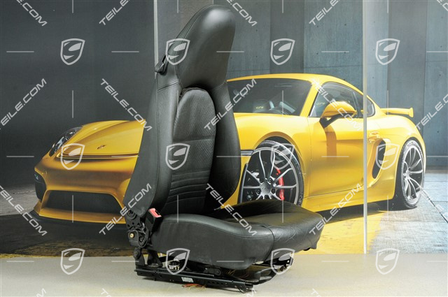 Seat, manual adjustable, heating, leather/Leatherette, Black, damage, L