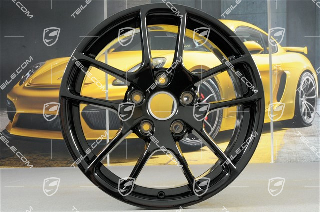 18" Komplet felg Cayman III, 8J x 18 ET57 + 9,5J x 18 ET49, czarny wysoki połysk