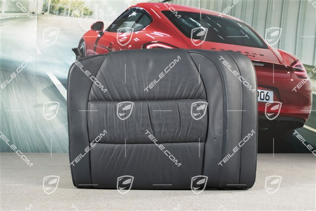 Back seat backrest, Draped leather, metropole blue, Cabrio, R