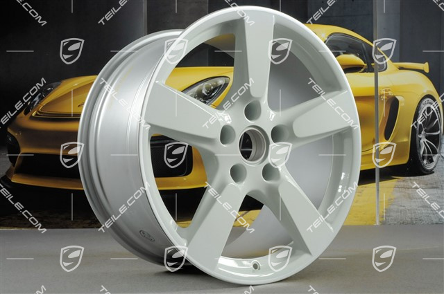 19" Komplet felg Cayman S, 8J x 19 x ET 57 + 9,5J x 19 x ET 45, ramiona felg w kolorze białym