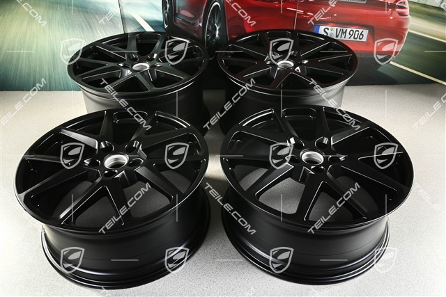 21" komplet felg Panamera Sport Design, 9,5J x 21 ET71 + 11,5J x 21 ET69, czarny satynowy półmat