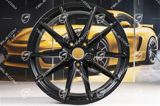 20+21" Felgensatz Carrera S, Felgen: vorne 8,5Jx20 ET53 + hinten 11J x 21 ET66 in Schwarz Seidenmatt