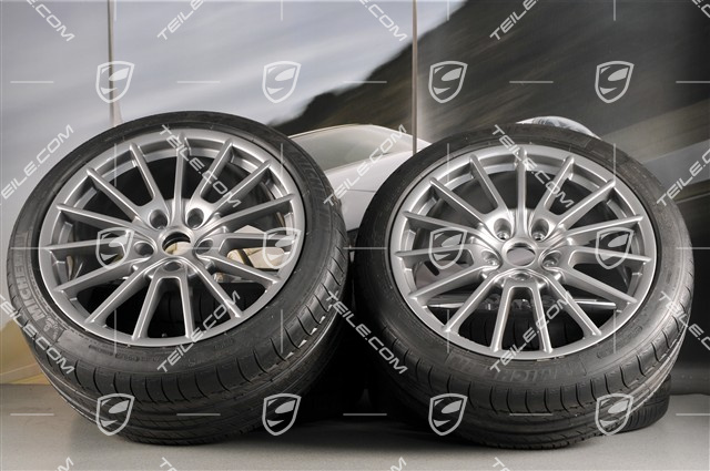 20" Panamera Sport Sommerräder Satz, 2 x 9,5J x 20 ET 65 + 2 x 11,5 J x 20 ET63 + NEUE Michelin Reifen 255/40 ZR20 + 295/35 ZR20