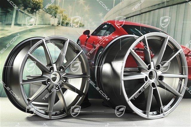 20+21" Felgensatz Carrera S, Felgen: vorne 8,5J x 20 ET53 + hinten 11,5J x 21 ET67, platinum-seidenmatt