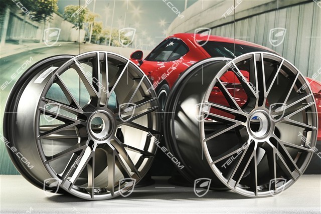 21" Panamera Turbo S wheel rim set, central lock, 9.5J x 21 ET71 + 10.5J x 21 ET71, Turbonite