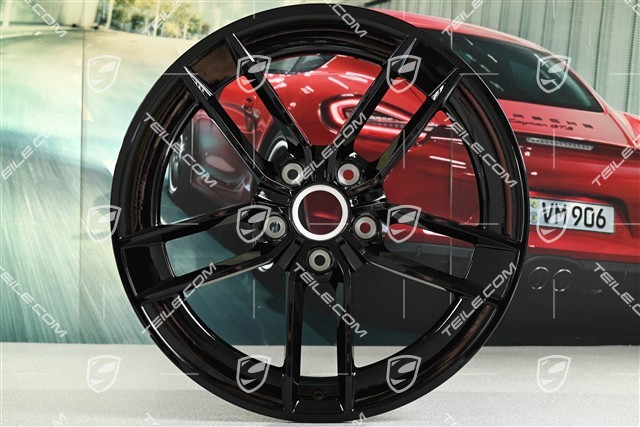 20"+21" Carrera Exclusive Design wheel rim set, rims 8.5J x 20 ET50 + 11.5J x 21 ET79, black high gloss
