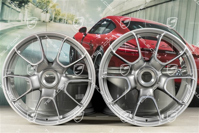 20"+21" Turbo S Exclusive Design Felgensatz, 9,5J x 20 ET44 + 12J x 21 ET70, Platinsilber