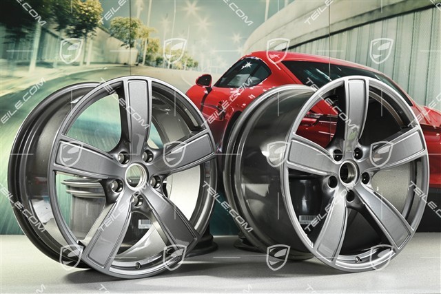 20-inch wheel rim set Carrera Sport, 8,5J x 20 ET57 + 10,5J x 20 ET51, titanium dark