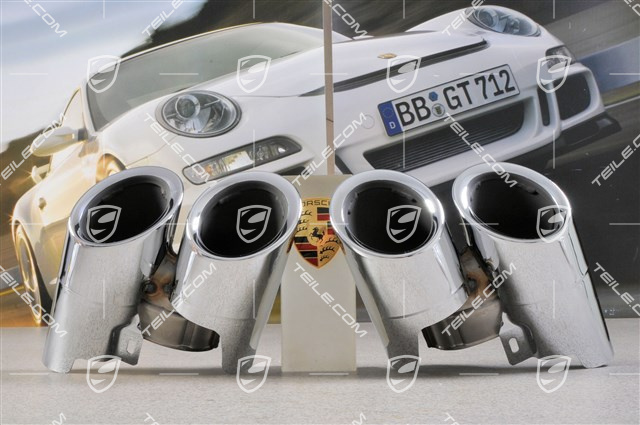 Sportowe / podwójne końcówki rur, V6 / Diesel (bez sportowego układu wydechowego), srebrne, komplet (L+R)