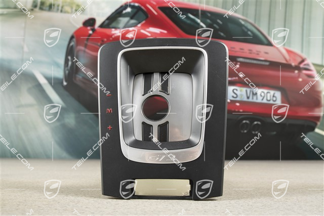 Cover shift gate, PDK, GT3, Black/Galvano silver