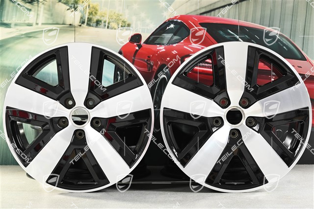 20" Cayenne Basis Aero COUPE Felgensatz, 10,5J x 20 ET55 + 9J x 20 ET50, schwarz hochglanz
