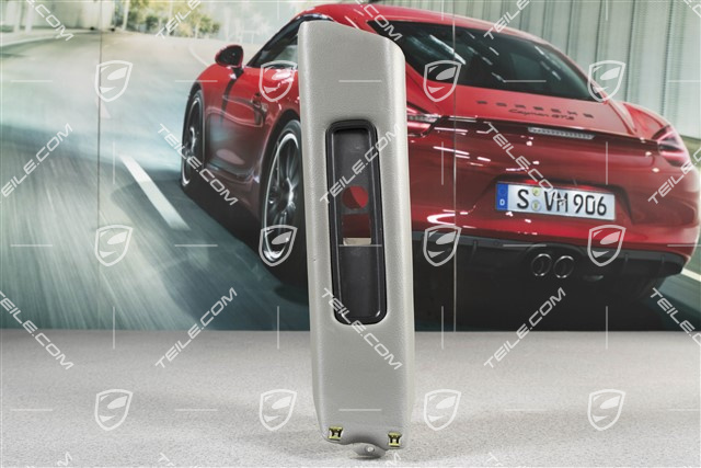 Tapicerka słupka B, Skóropodobna, szara, Coupe, L