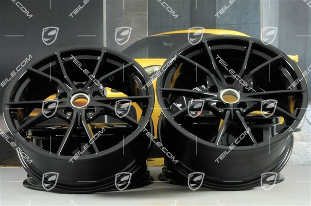 20-inch wheel rim set Carrera S IV, 8J x 20 ET57 + 10J x 20 ET45, Jet Black Metallic