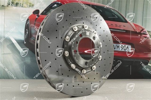 Turbo, PCCB, Ceramic brake disc, front axle,  for black / yellow brake caliper, L