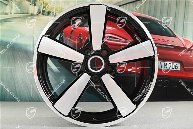 21" Carrera Classsic Felge, 11,5J x 21 ET79, schwarz hochglanz, poliert