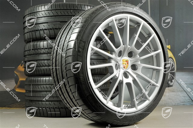 20" Panamera Sport Sommerräder Satz, 2 x 9,5J x 20 ET 65 + 2 x 11,5 J x 20 ET 63 + NEUE Michelin Reifen 255/40 ZR20 + 295/35 ZR20 mit RDK