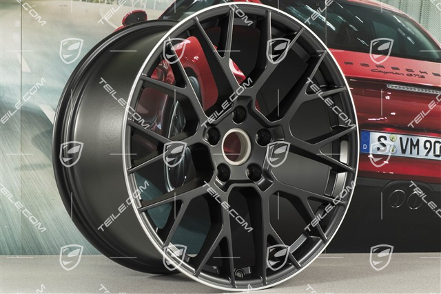 20+21-inch wheel rim set RS Spyder, rims: front 8,5J x 20 ET53 + rear 11,J x 21 ET67, black satin matt
