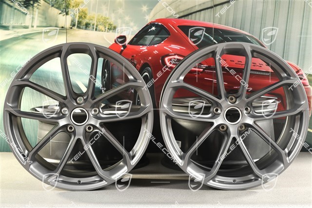 22" felgi GT, komplet, 10J x 22 ET48 + 11,5J x 22 ET52, Vesuvgrau