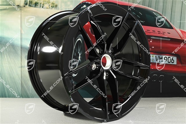 20"+21" Carrera Exclusive Design wheel rim set, rims 8.5J x 20 ET50 + 11.5J x 21 ET79, black high gloss