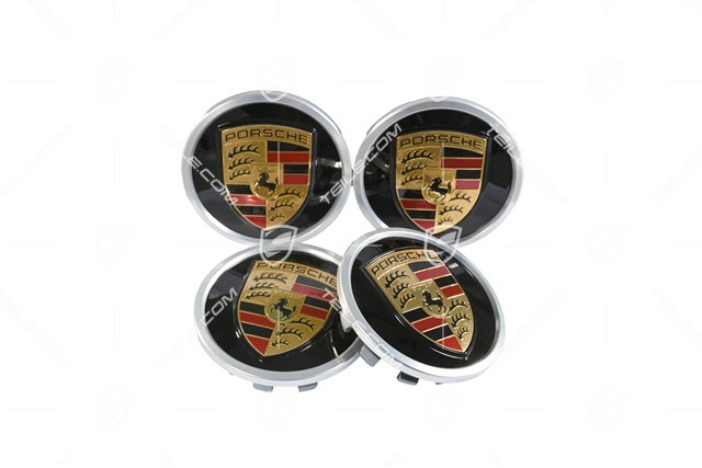 Radzierdeckel, Wappen farbig, schwarz hochglanz/ Ring in silber