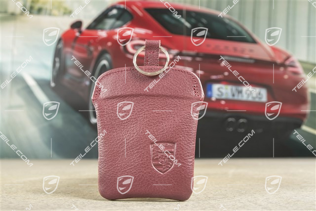Etui na kluczyk, czerwone wino (wine red), skóra, Porsche 911 od lat 70 do 90
