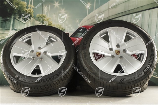 19" koła letnie Taycan S, komplet, felgi 8J x 19 ET50 + 10J x 19 ET47 + opony letnie Michelin 225/55 R19 + 275/45 R19