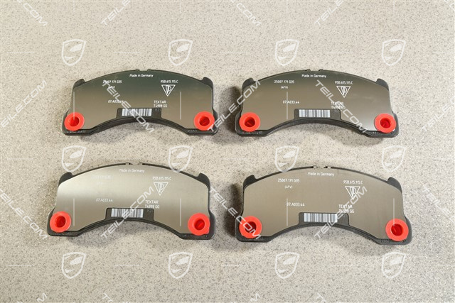 Klocki hamulcowe, przednia oś pod zaciski lakierowane na czerwono