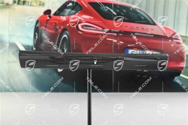 Dashboard / cup holder trim moulding, middle / centre, LHD, Carbon fiber