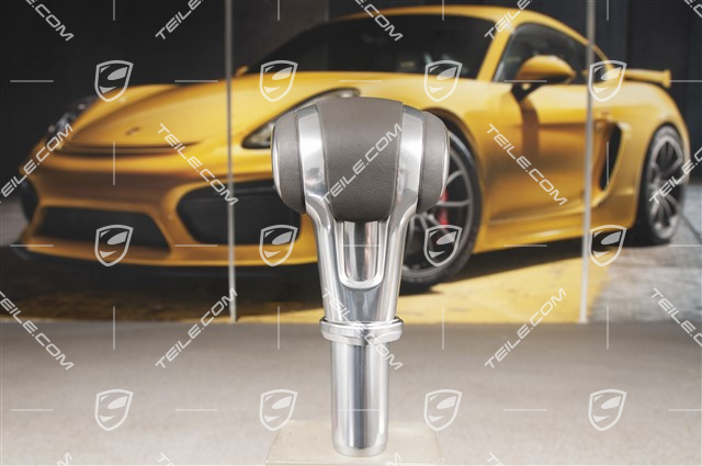 Schaltknopf Aluminium, Tiptronic, Leder, Achatgrau