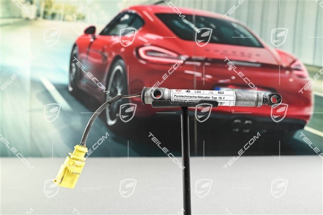 Hood / bonnet hinge pyrotechnic actuator, L=R