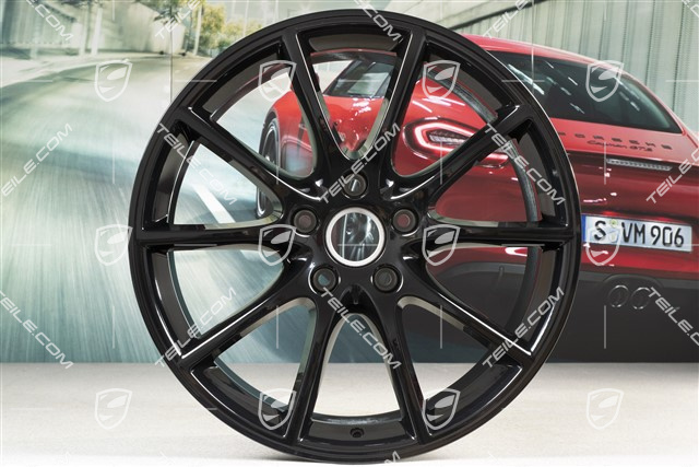 20" komplet felg Cayenne Design, 10,5J x 20 ET64 + 9J x 20 ET50, czarny wysoki połysk