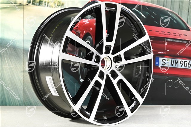 22" Cayenne Coupe Sport Design wheel set, 10J x 22 ET48 +11.5J x 22 ET52, high-gloss black