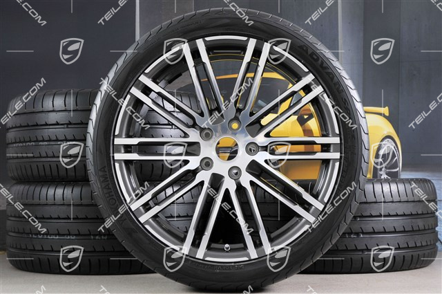 21" Komplet kół letnich Turbo III, felgi 10J x 21 ET50 + NOWE opony letnie Yokohama 295/35 R21, z czujnikami ciśnienia