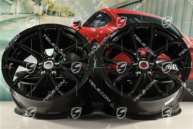 21" komplet felg GT Design, 9,5J x 21 ET27 + 10J x 21 ET19, czarny wysoki połysk