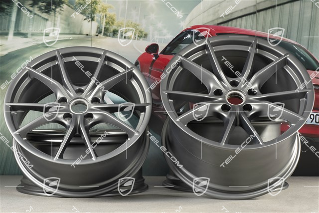 20" Felgensatz Carrera S IV, Felgen 8,5 J x 20 ET49 + 11,5 J x 20 ET56, Platinum Seidenmatt